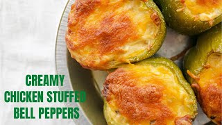 Creamy Chicken Stuffed Bell Peppers #Shorts