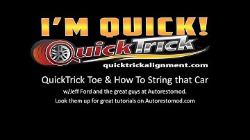 Toe Alignment & How to String that Car