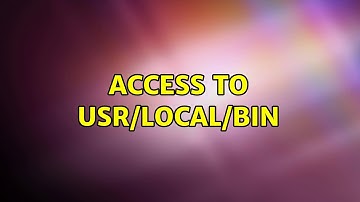 Ubuntu: access to usr/local/bin