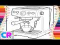 Coffee Machine/Household Appliances/Coloring Ideas/Drawing of Coffee Machine/Relaxing Coloring Pages