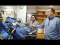 Blues Equipment Managers Prepare Visiting Locker Room