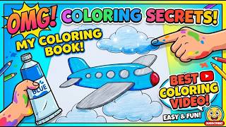 How to Color a Cute Airplane ✈️ | Easy Coloring for Kids & Beginners screenshot 3