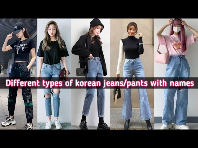 23 Different types of Korean jeans/pants with names/korean jeans outfit  ideas for girls/by lookbook 