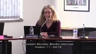 Hudson School Board March 11, 2019