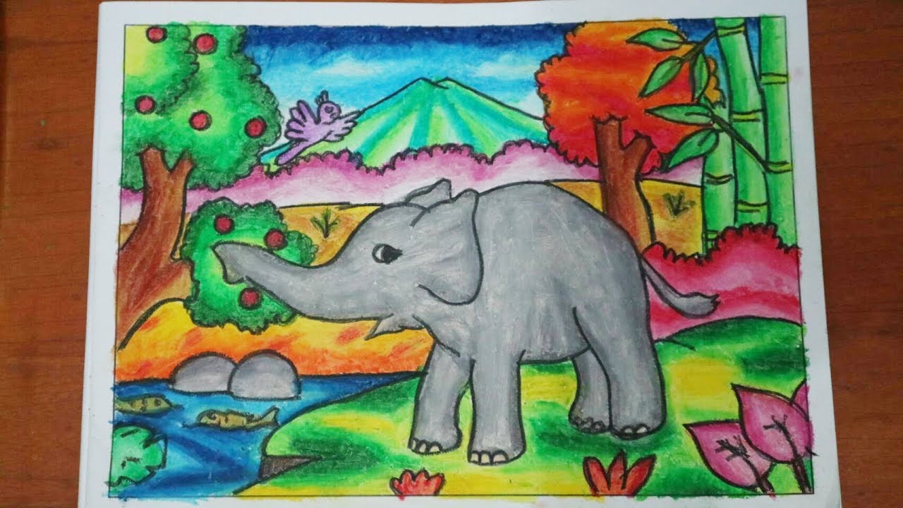 Cara Mewarnai Gajah Dengan Crayon 5 How To Color With Oil