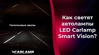 Как светит Carlamp Smart Vision в сравнении с галогенными лампами