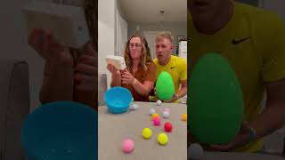 GIANT Surprise Egg Challenge Ping Pong Mess Win Gift iphone or $100 with Girlfriend #shorts