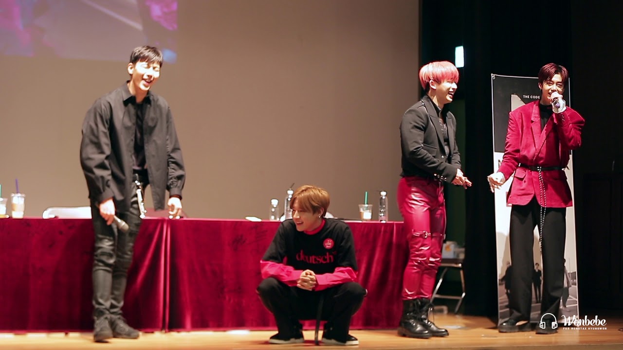 180107 홍대 팬싸 MONSTA X 몬스타엑스 HYUNGWON 형원 feat. 원호 WONHO laughing