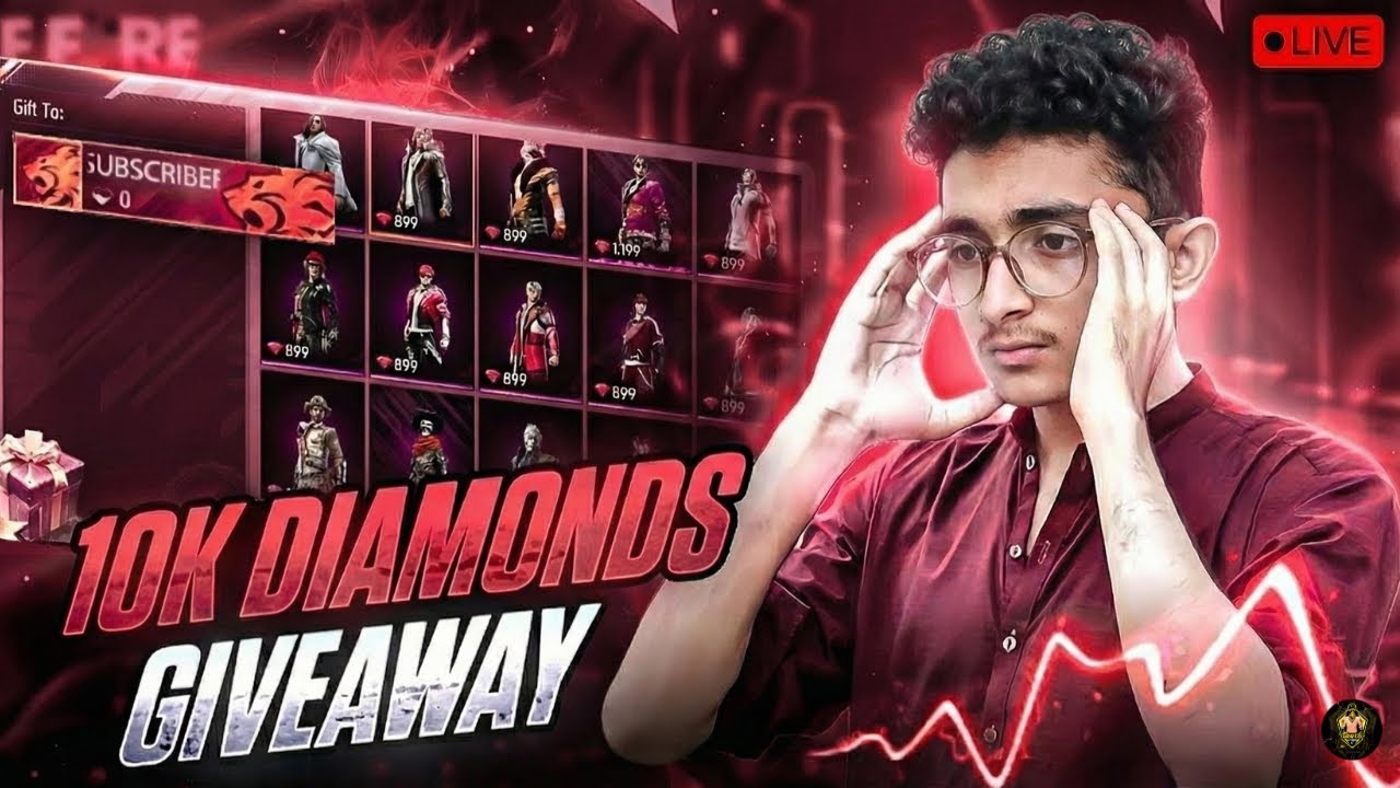🔴 LIVE: 10,000💎 GIVEAWAY 🇵🇰 | Ullimited Diamonds giveaways| Death Creation FF