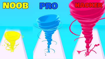 NOOB vs PRO vs HACKER in Crazy Tornado Colors