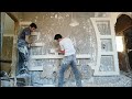 تنفيذ مكتبة جبس بلدي من البداية للنهاية Handmade gypsum ceiling decoration 2020