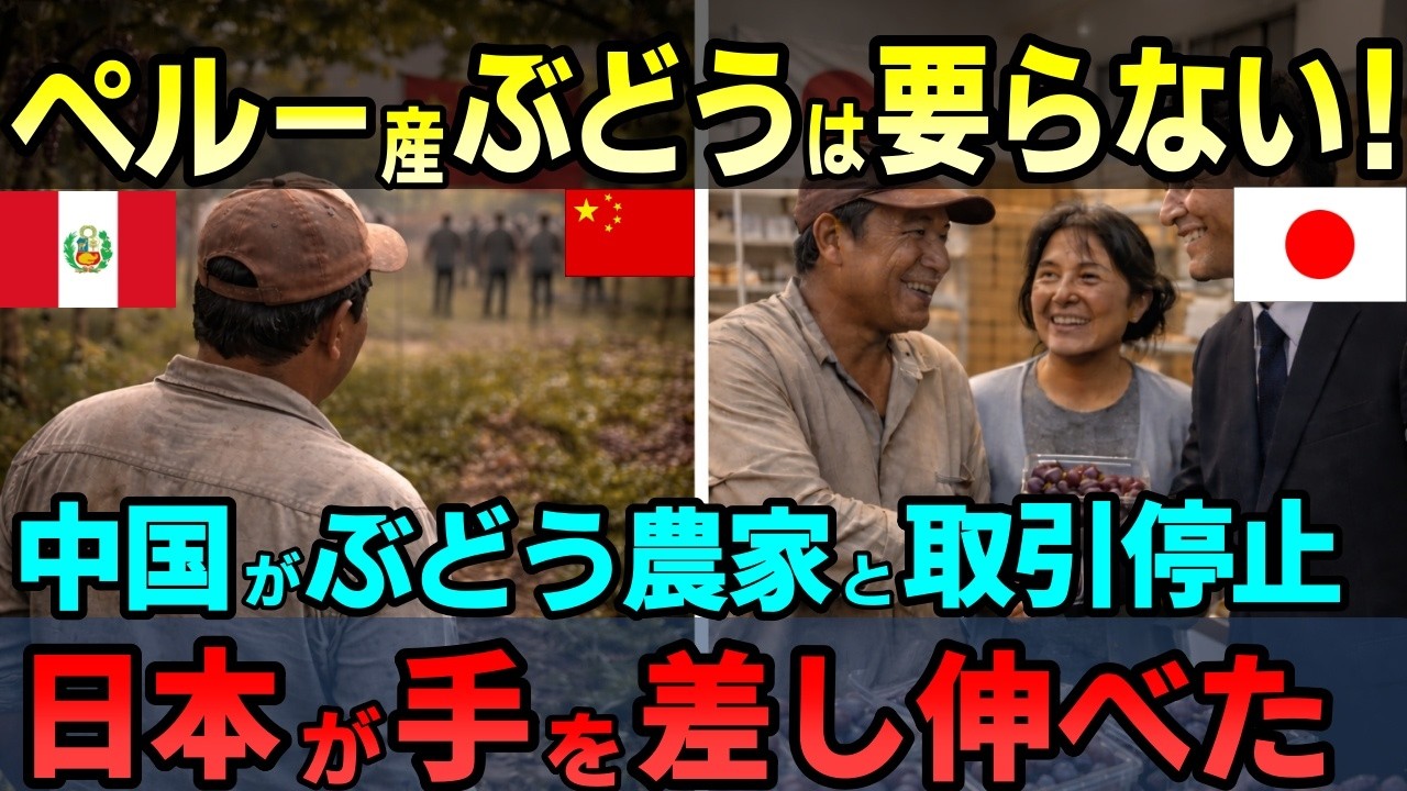 【海外の反応】「ペルーのブドウなど要らない」中国に突然取引停止された農家が泣いた…日本が見せた本当の友情