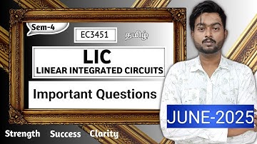 Linear Integrated Circuit Important Questions | EC3451 in Tamil | June 2025
