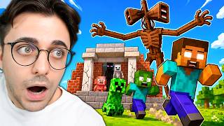 MİNECRAFT'TA CANAVAR OKULUNA SİREN KAFA SALDIRDI !