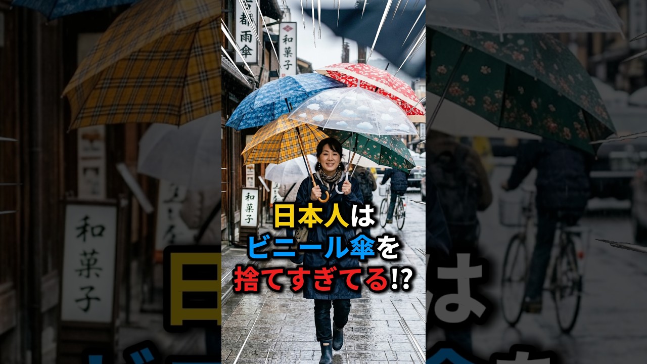 【ビニール傘】日本人が年間1.3億本も捨てる「世界一の傘消費国」がヤバい #雑学 #傘 #海外の反応 #日本文化
