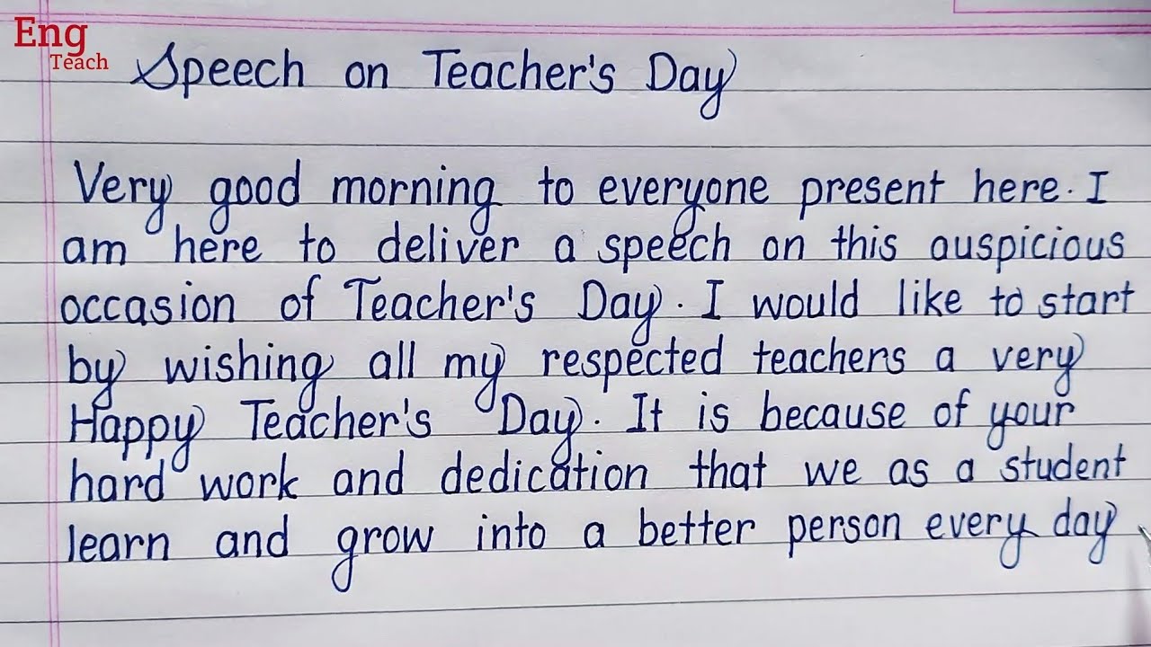 short speech on teachers day in english for class 5