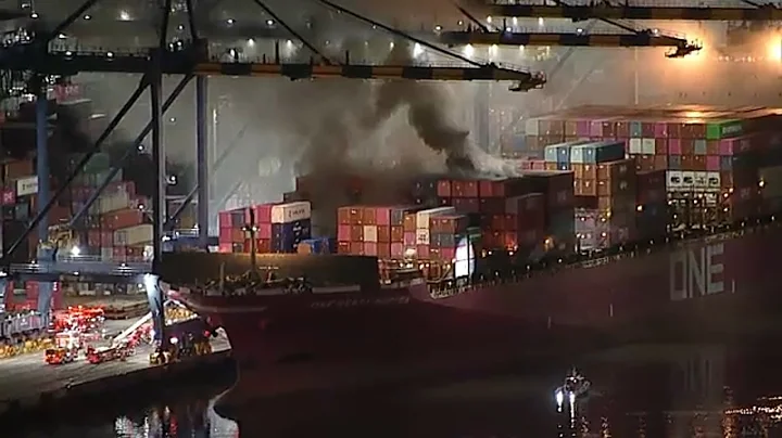 Shelter-in-place order issued as crews battle container ship fire at Port of LA