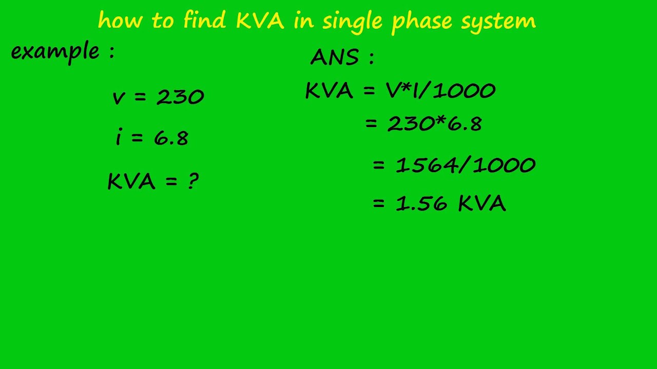 Different Between Single Phase Kva And 3 Phase Kva Youtube