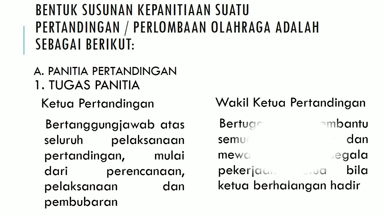 Konsep Dasar Penyelenggaraan Pertandingan / Perlombaan Olahraga