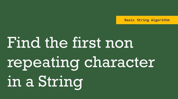 Find the first non repeating character in a string | String Algorithms