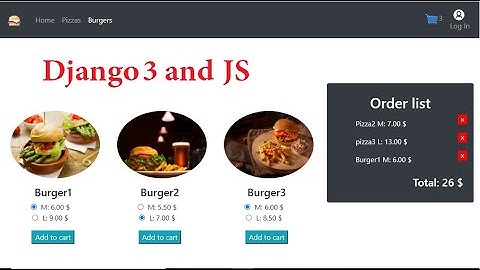 Fast food web application part2: urls and views (Django / JS)
