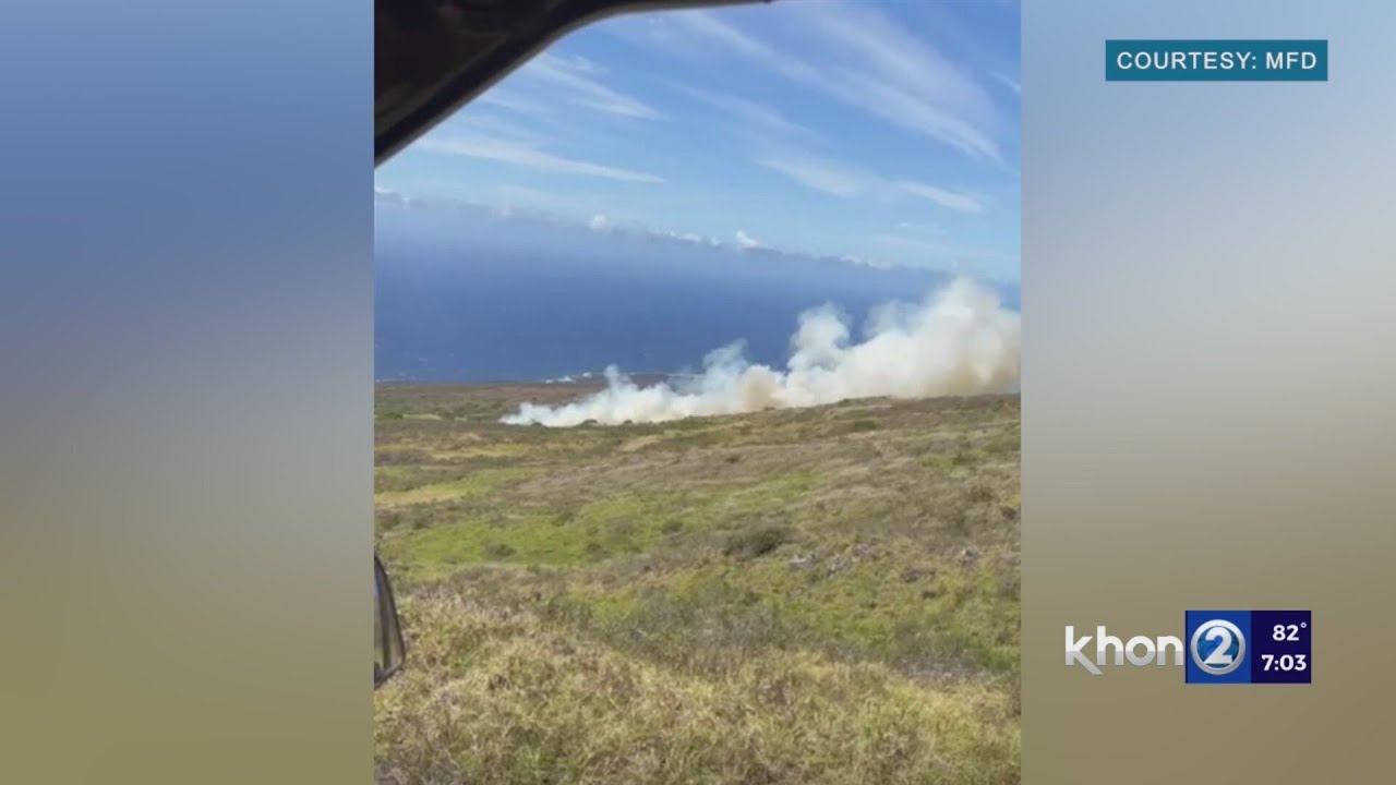 Crews continue battling brush fires on Oahu and Maui - YouTube