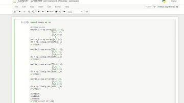 Ejemplo de como resolver un sistema de ecuaciones con el Método de Cramer con Python