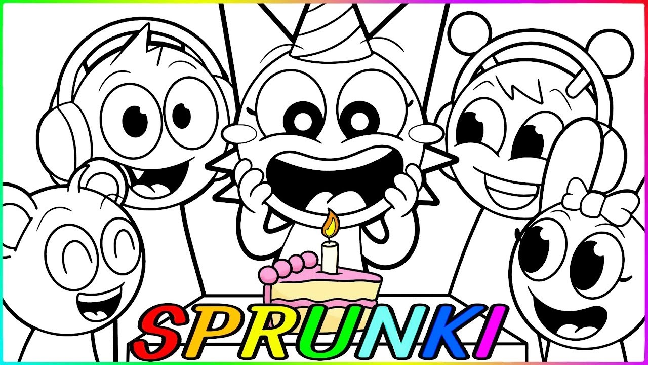 День рождения Венды Спрунки / Новые раскраски / Спрунки от Incredibox / Раскраски для удовольствия