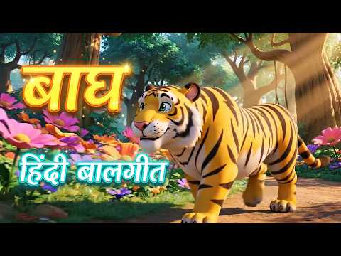 Tiger Song for Kids 🐯 | Tiger Animal Song for Children | Hindi Nursery Rhymes & Kids Songs