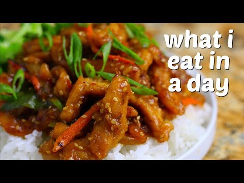 What I Eat in a Day as an active vegan vlog  trying soy curls!
