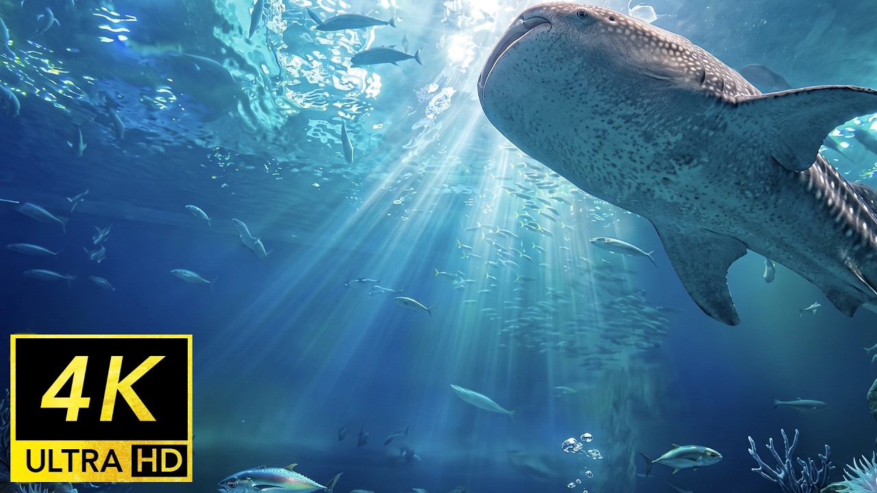 Sleep & Relaxation｜Looking Up at Giant Whale Shark｜1hr 4K No Mid-roll Ads｜Pure Underwater Sounds