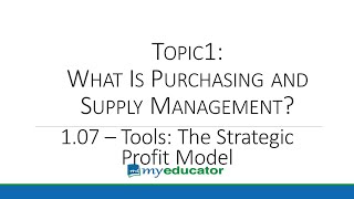 GSCM 350 Topic 01.7 - Tools: The Strategic Profit Model
