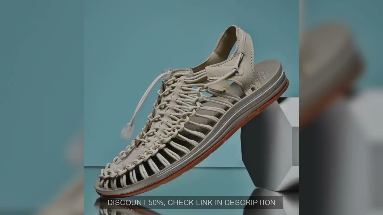 Summer Men Sandals Fashion Handmade Weaving Design Beach Sandals Breathable Casual Flat Sandals Outd