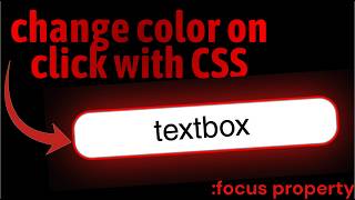 How to use FOCUS property with SIMPLE CSS 🖱️💻