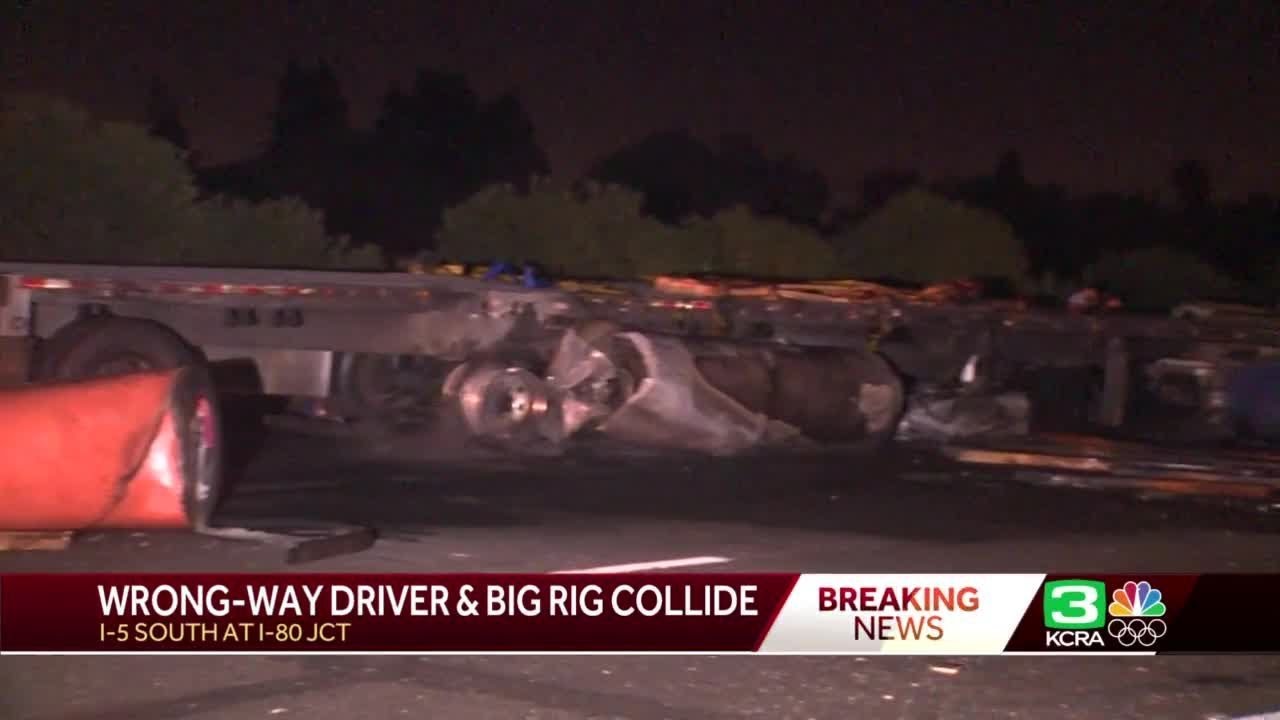 I-5 lanes closed after fiery crash involving big rig in Sacramento ...