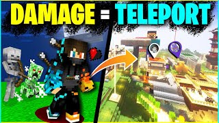 If I Take Damage❤ I Will Teleport To Youtubers World | Minecraft Hindi