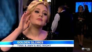 Famous Adele - Golden Globe 2013 -  Interviews Backstage with Lara Spencer on ABC Part 2 Wealth
