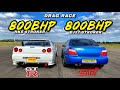 ENDS BADLY.. 800HP R34 NISSAN GTR v 800HP SUBARU IMPREZA WRX STI