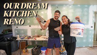 Mud + Tape All Our Drywall!! | OUR DREAM KITCHEN RENOVATION