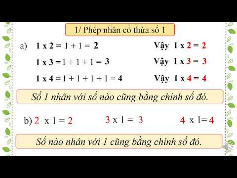 Toán lớp 2 tuần 27 Bài Số 1 trong phép nhân và phép chia