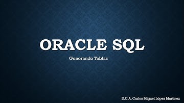 1.- Oracle Sql Creación de Tablas