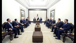 رئيس مجلس الوزراء السيد محمد شياع السوداني، يستقبل رئيس حكومة إقليم كردستان العراق