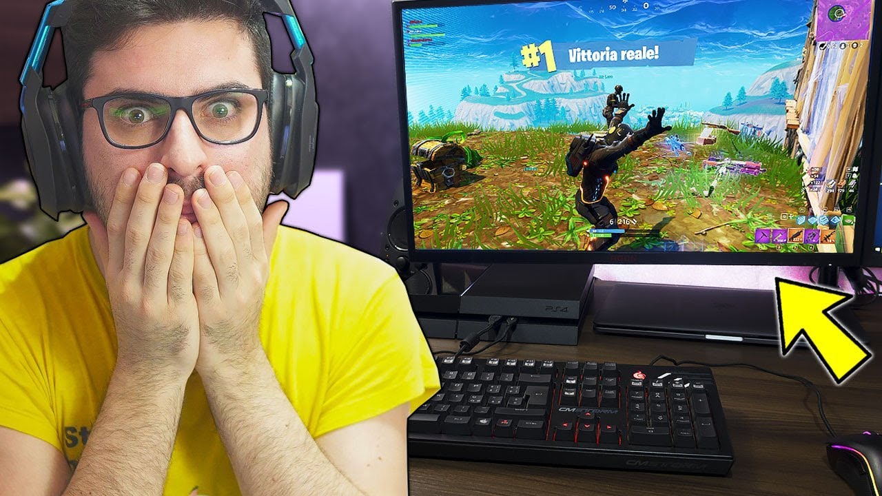 FORTNITE SU PS4 CON MOUSE E TASTIERA! - YouTube