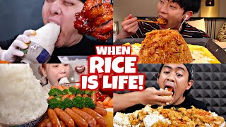 How Different Mukbangers EAT RICE! ?