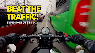 Download Lagu Motorcycle vs. Rush Hour Traffic — Bucharest POV on a Triumph Bonneville Bobber MP3