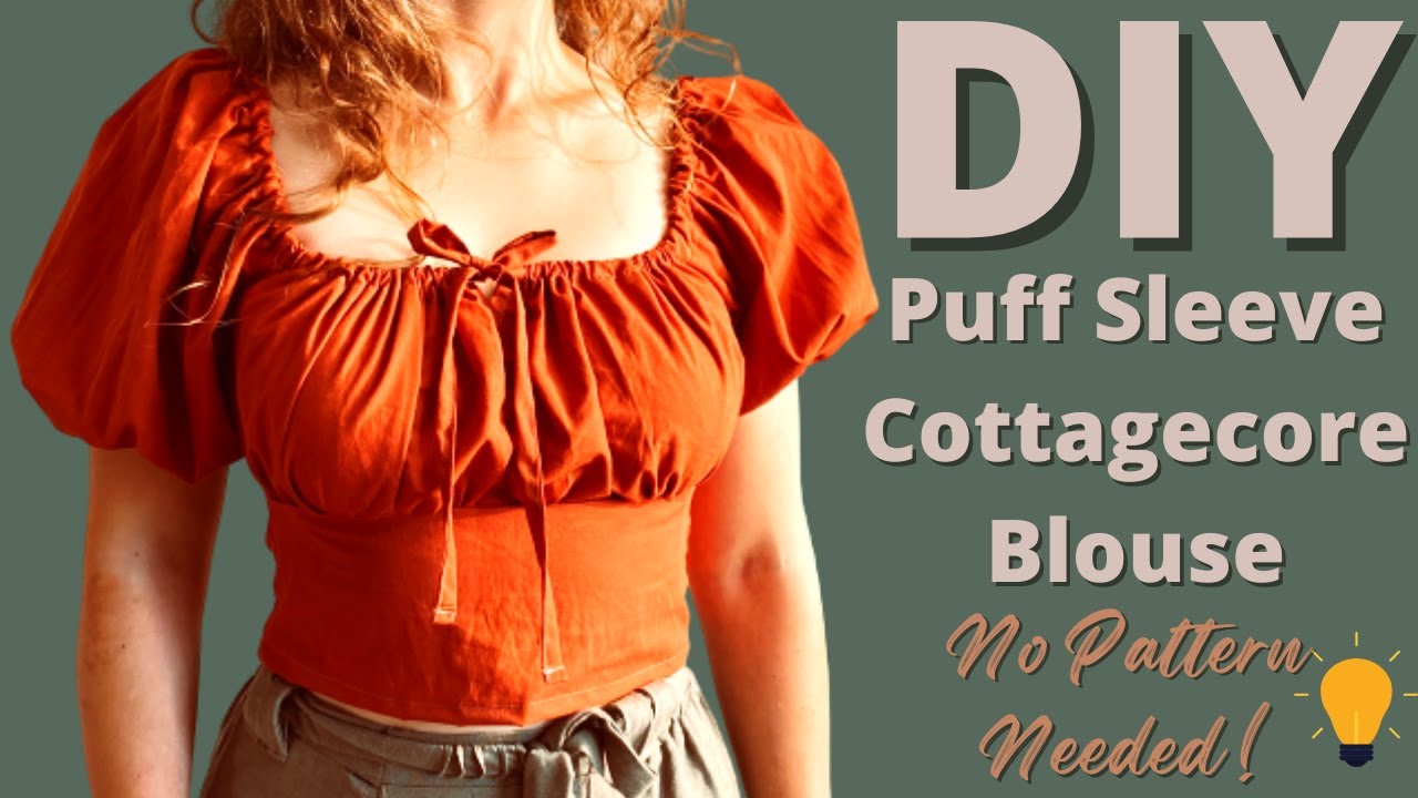 Puff Sleeve Cottagecore Blouse Step by step sewing tutorial