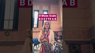 B Blues Scale #shorts #blues #saxophone #youtube #musicteacher #tutorial