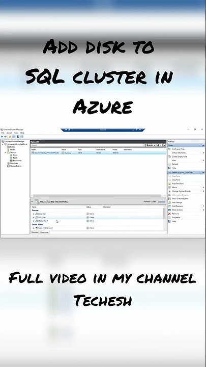 Add disk to SQL Cluster Azure #azure #sql #cluster #windows - YouTube