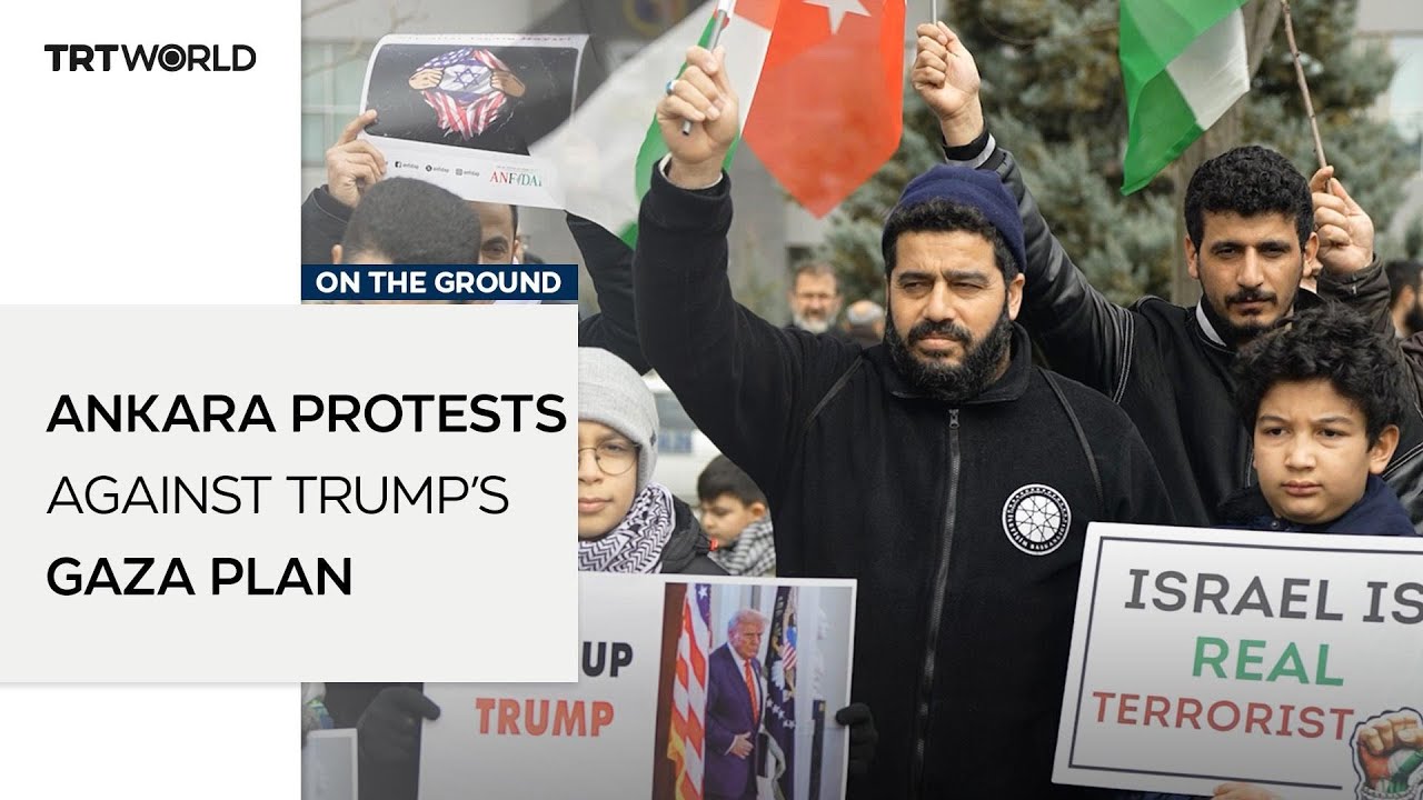 Thousands protest at US Embassy in Ankara against Trump’s Gaza plan