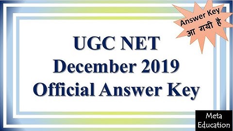 #ntanet2019answerkey UGC NET December 2019 Official answer Key आ गयी है | How to Download answer Key